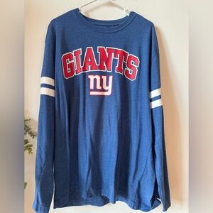 NFL Giants Blue and White Long Sleeve Shirt